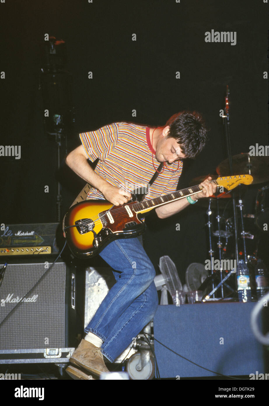 BLUR-UK-Rock-Gruppe mit Alex James über 1997 Stockfoto