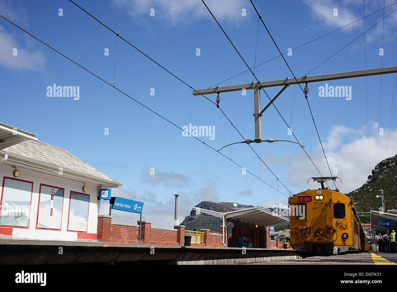 Zug in der station Stockfoto