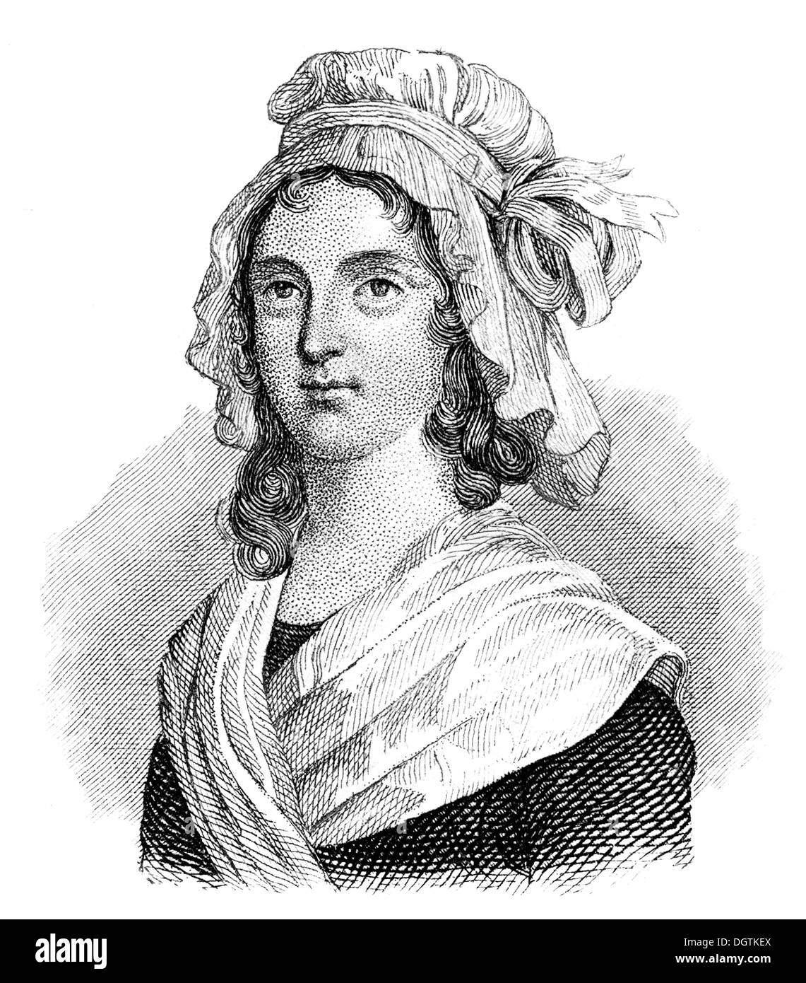 Marie Anne Charlotte Corday d'Armont, 1768-1793, einer französischen Adligen, Mord an Jean-Paul Marat, französische Revolution Stockfoto