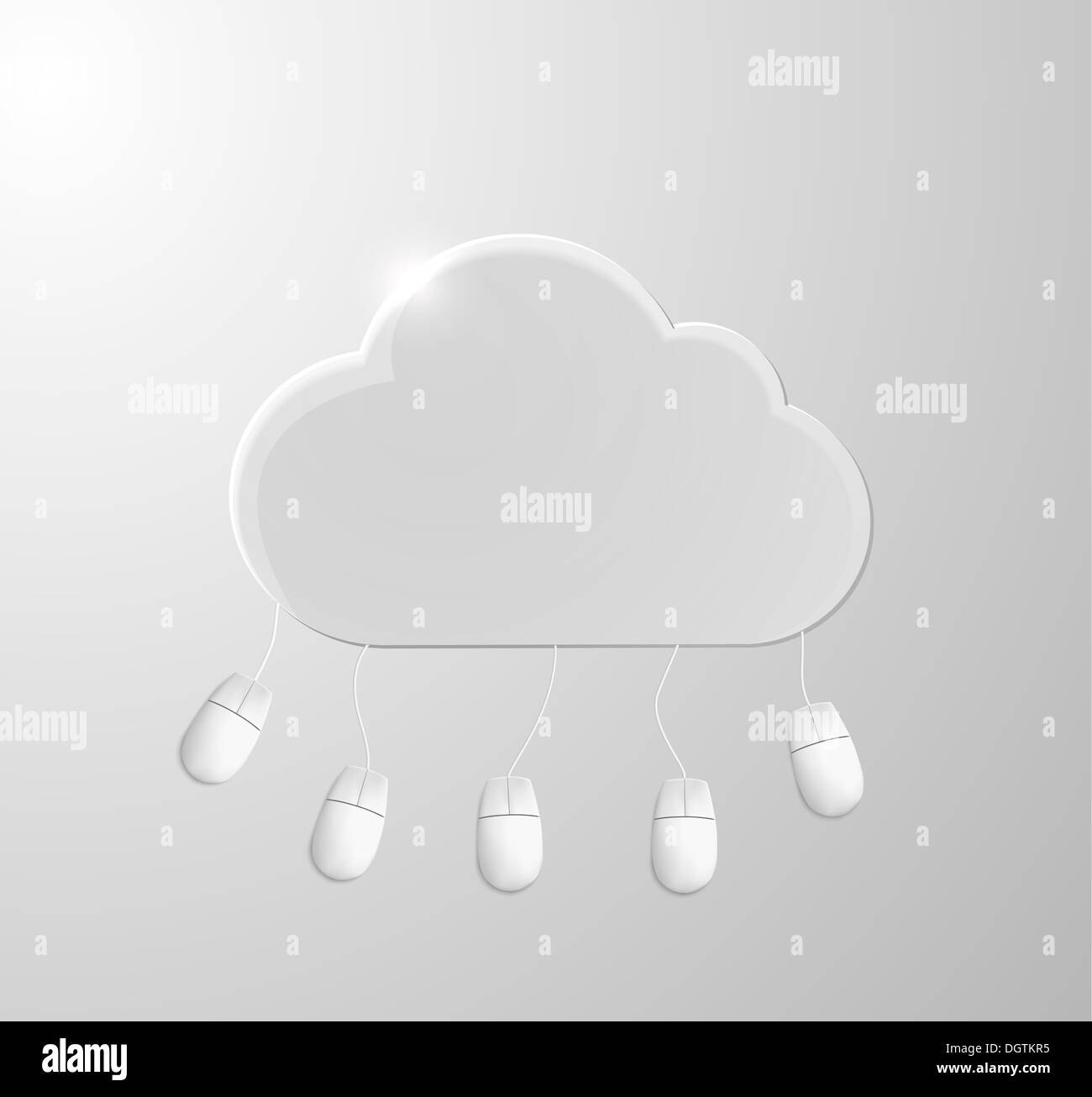 Cloud-computing-Konzept Hintergrund mit Mäusen. Vektor-Illustration. Stockfoto