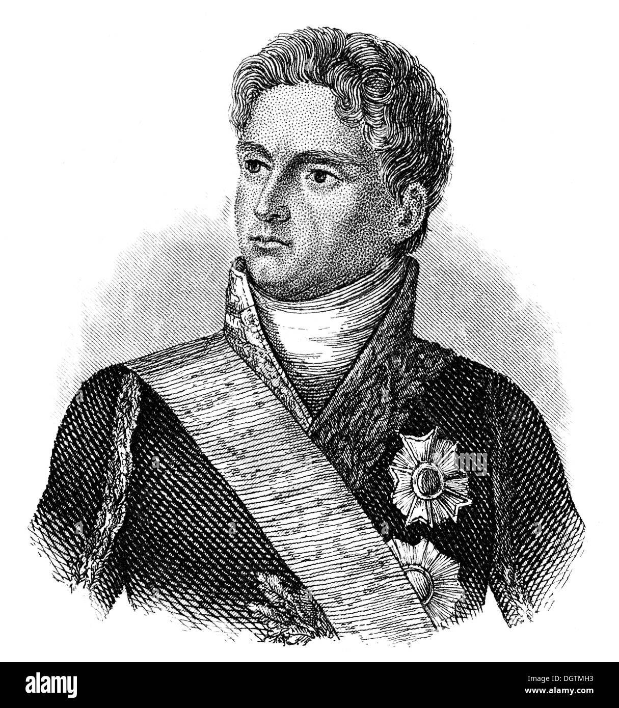 1. Prince de Wagram, 1. Duc de Valangin, 1. souveräner Fürst von Neuenburg, 1753-1815, Alexandre Berthier, Marschall von Frankreich Stockfoto