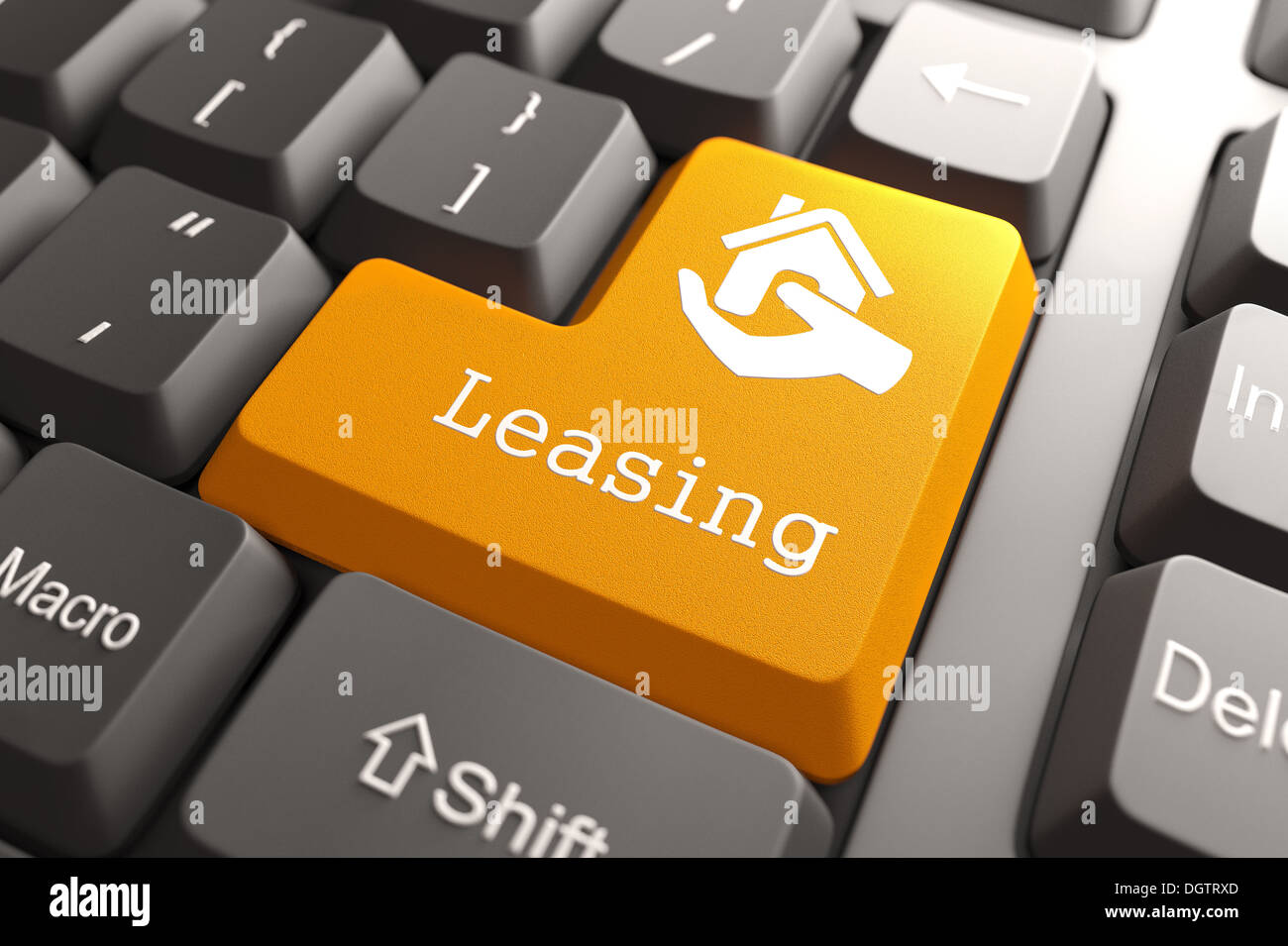 Tastatur mit Leasing-Taste. Stockfoto