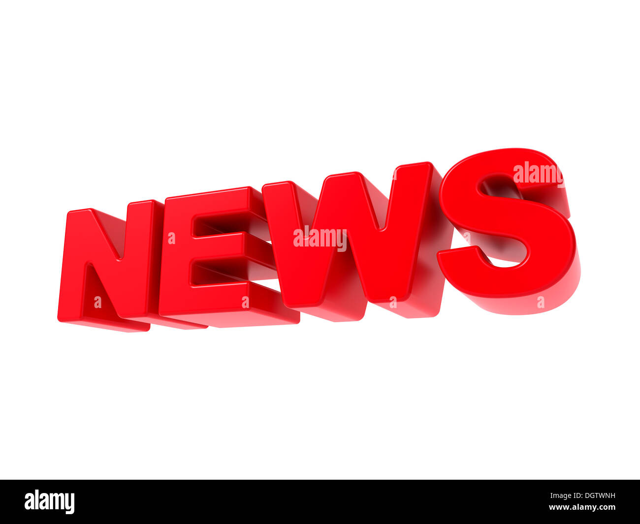 News - rote 3D-Text. Stockfoto
