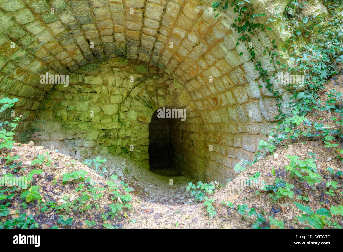 Ansicht in einem Gewölbe des Batterie de l'Hôpital Stockfoto