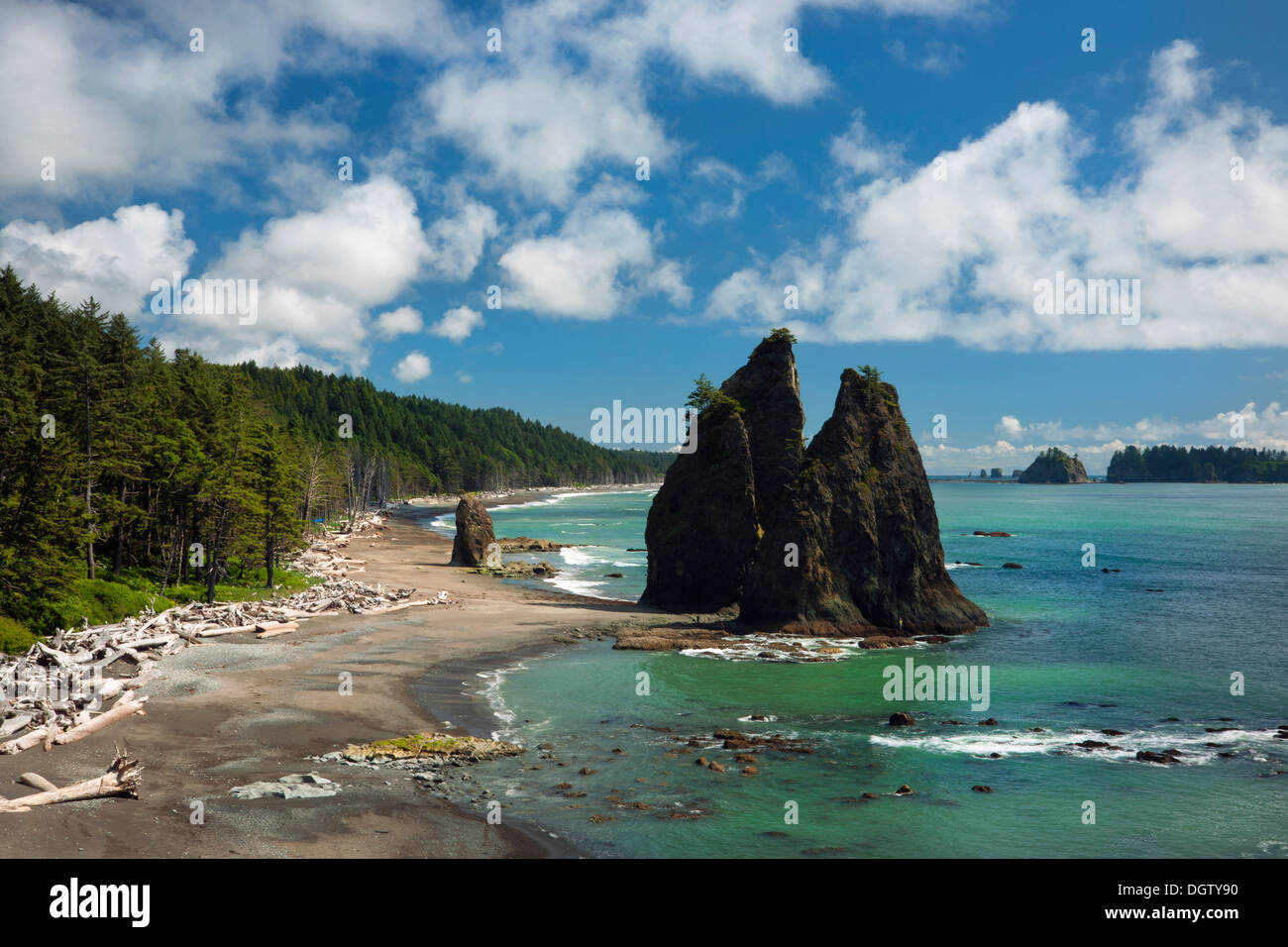 WASHINGTON - Rialto Strand an der Pazifikküste in Olympic Nationalpark. Stockfoto