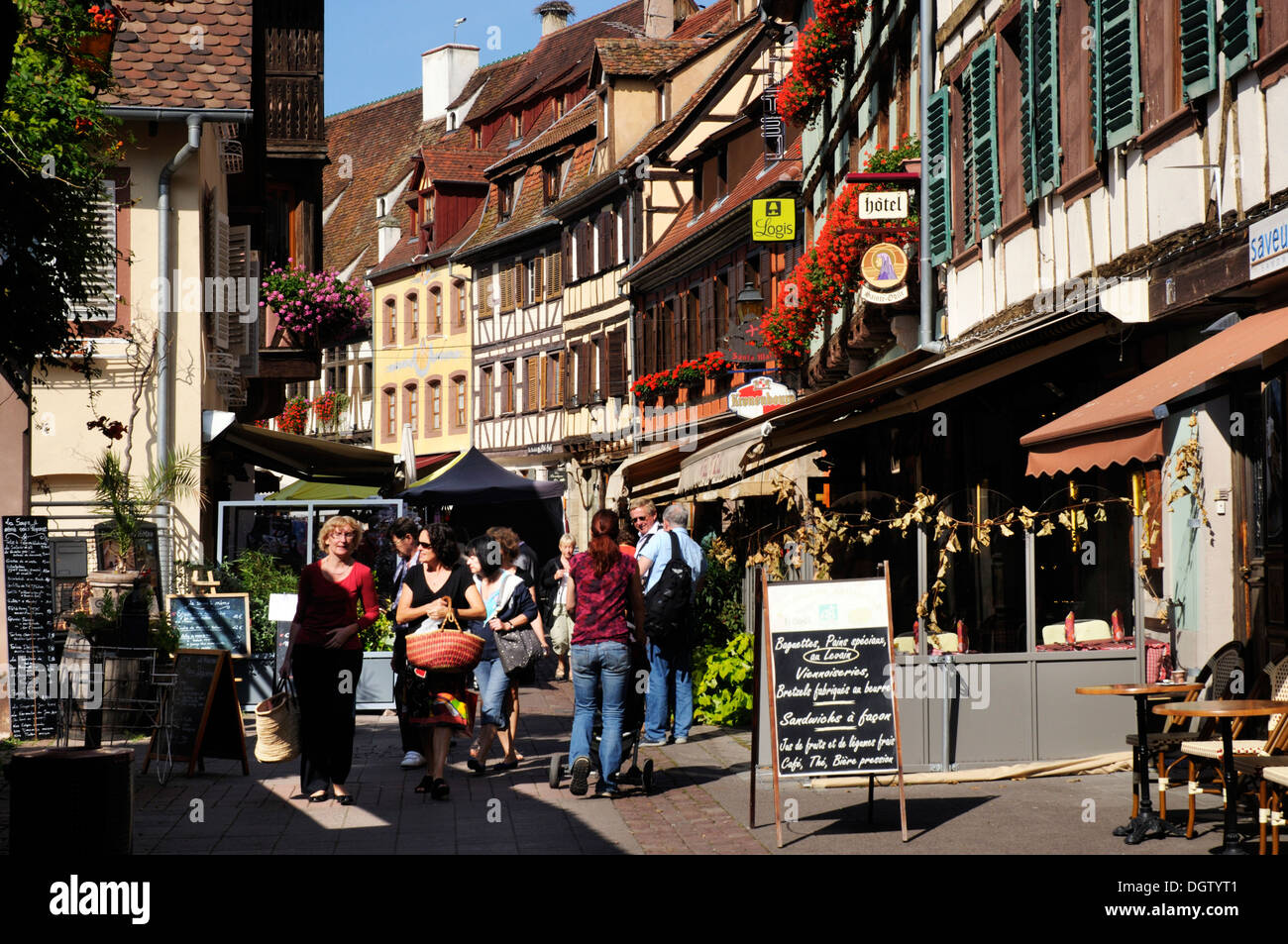 Der malerische Markt Stadt Obernai im Elsaß Stockfoto