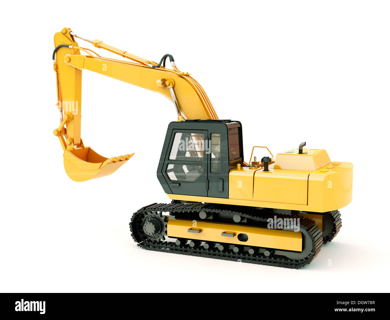 Bagger mit Licht Schatten isoliert Stockfoto