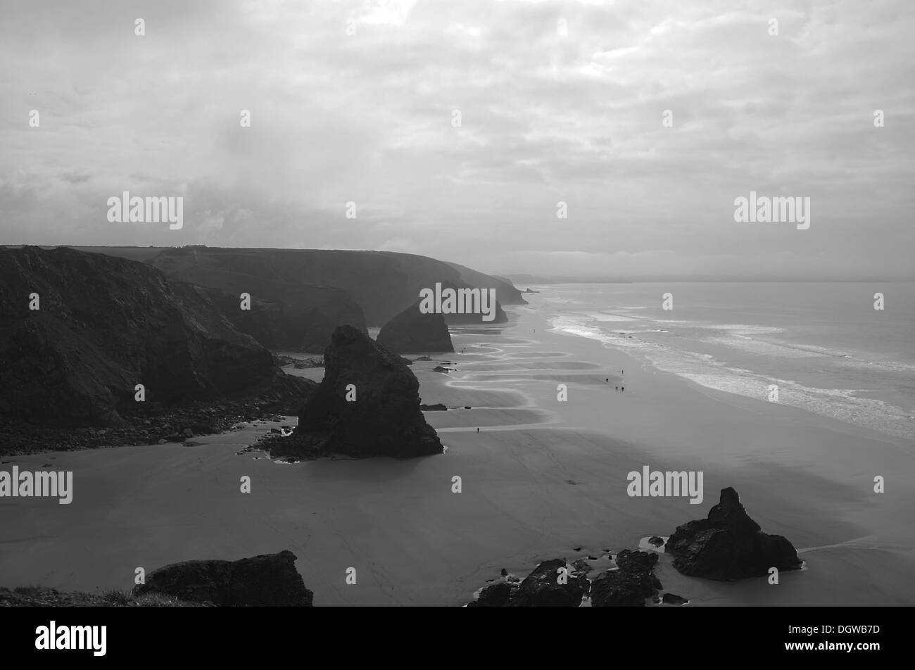 Klippe Draufsicht der Bedruthan Sands in Cornwall Südwestengland Stockfoto