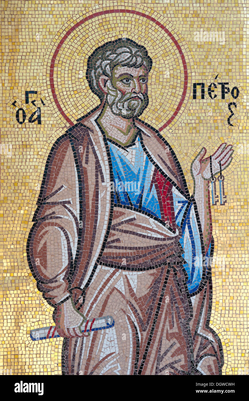 Griechische orthodoxe Christentum, Mosaik, St. Paul, Kykkos Kloster, Troodos, Deutschland, Europa Stockfoto