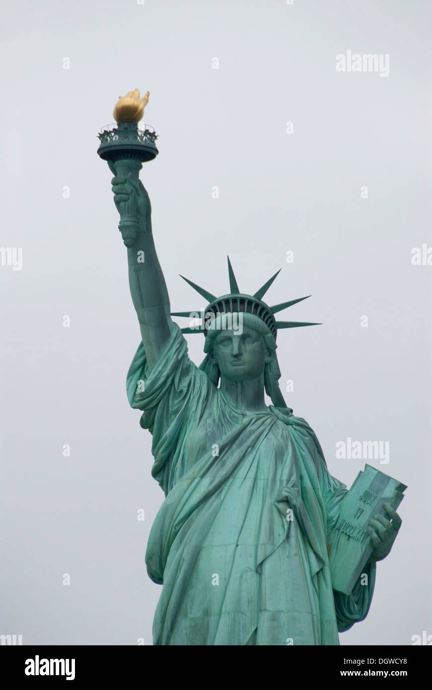 Statue of Liberty, grauer Himmel, New York City, USA, Nordamerika, Amerika Stockfoto