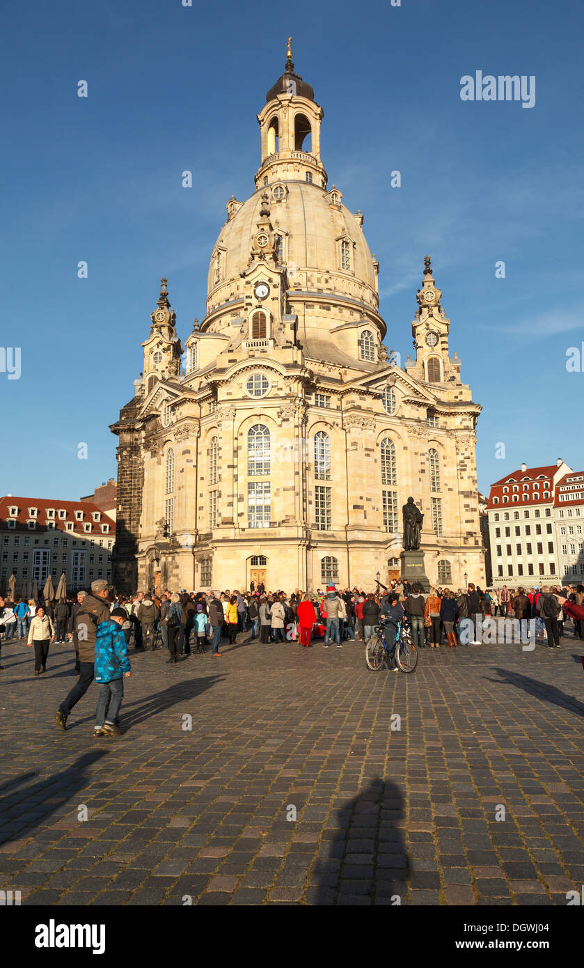 Frauenkirche, Dresden, Sachsen, Deutschland Stockfoto