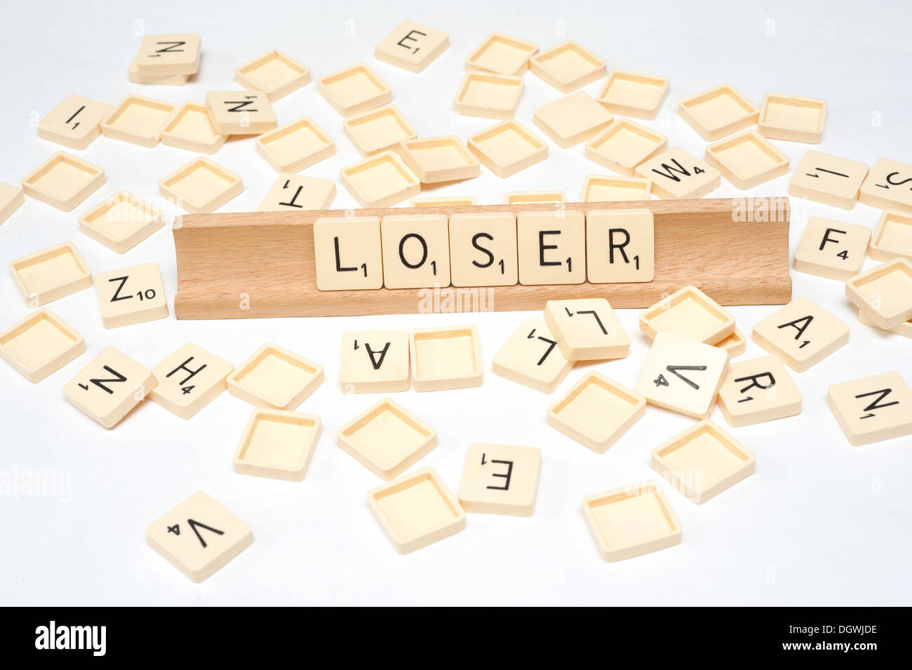 "Verlierer" geschrieben in Scrabble Fliesen Stockfoto