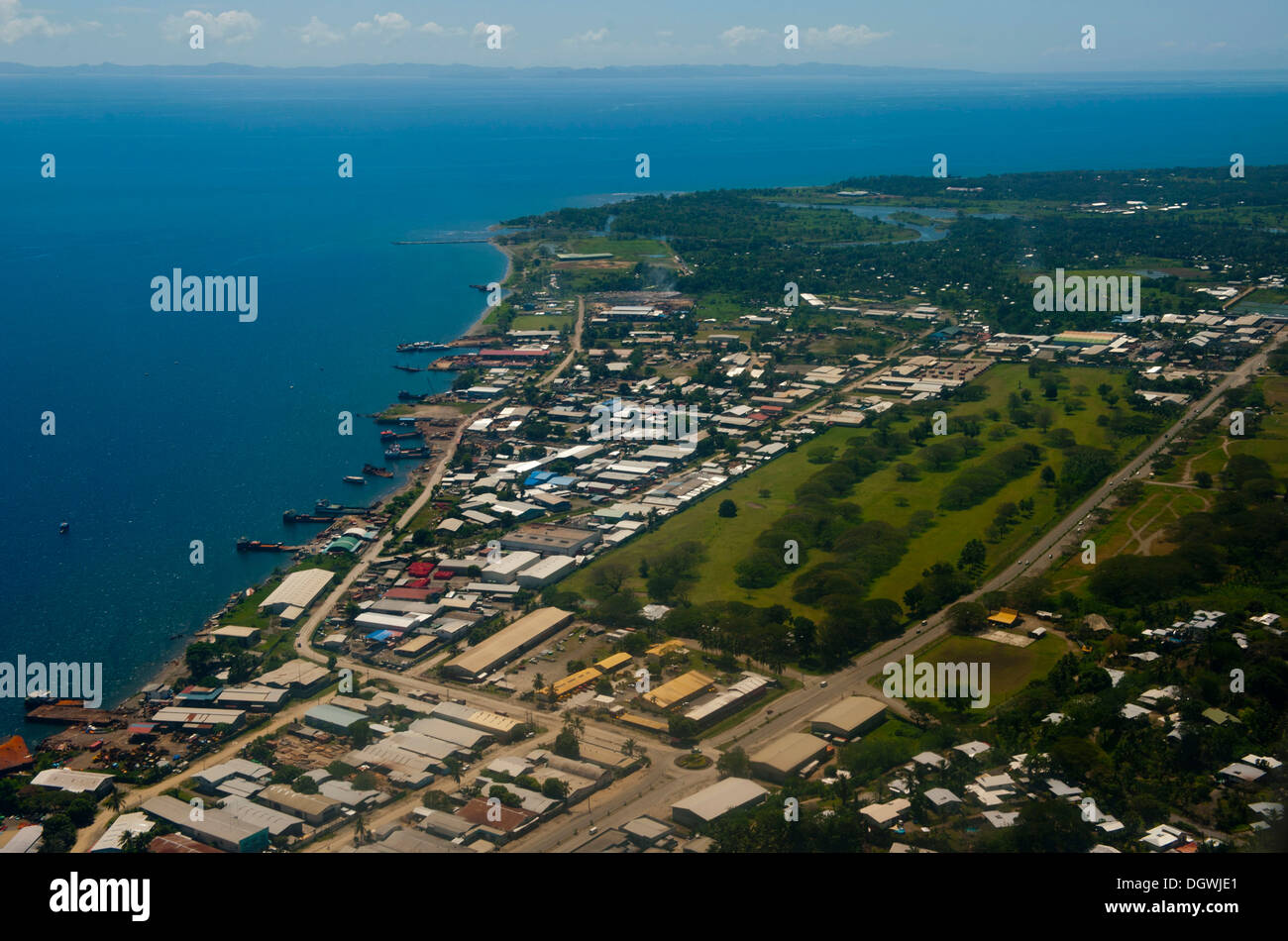 Luftaufnahme, Stadt der Provinz Honiara, Salomonen, Honiara, Honiara Stockfoto
