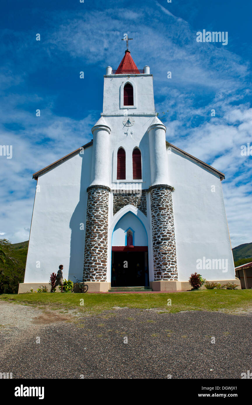 Mission der Kirche, in der Nähe von Pouébo, Noord, Grande-Terre, Neu-Kaledonien, Frankreich Stockfoto