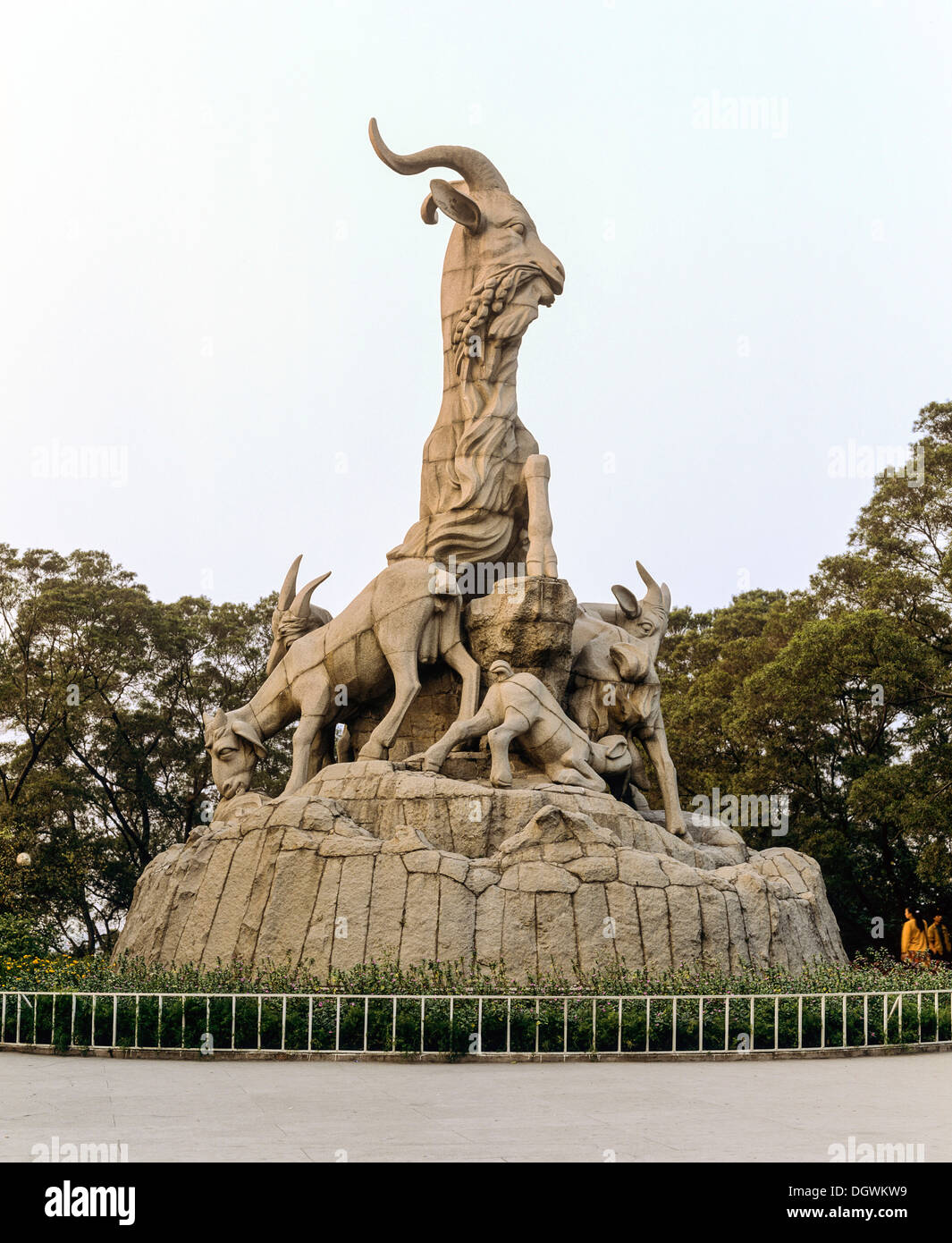 Statue von fünf Ziegen, Guangzhou oder Kanton, China, Asien Stockfoto