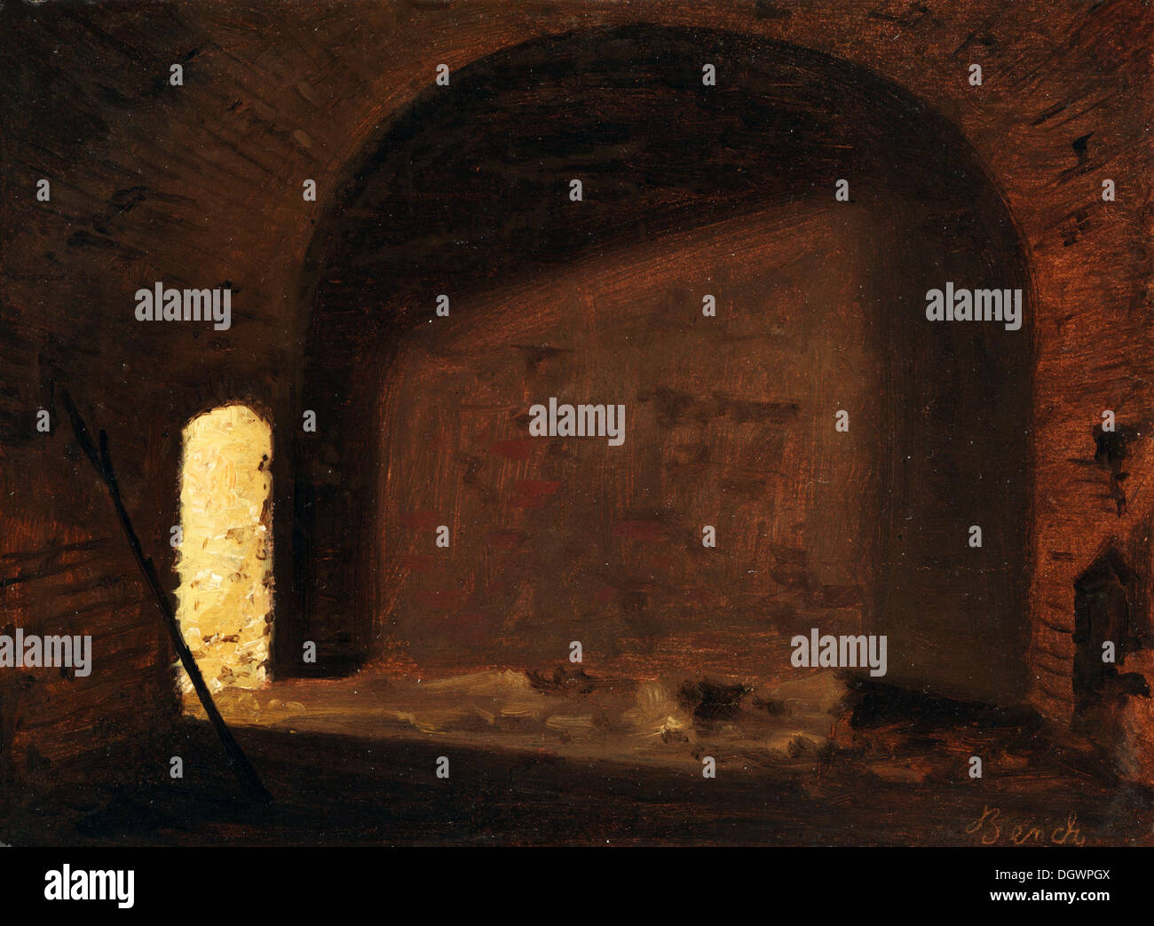 Studie des Lichts in einem gewölbten Interieur - von Wilhelm Bendz, 1800 Stockfoto