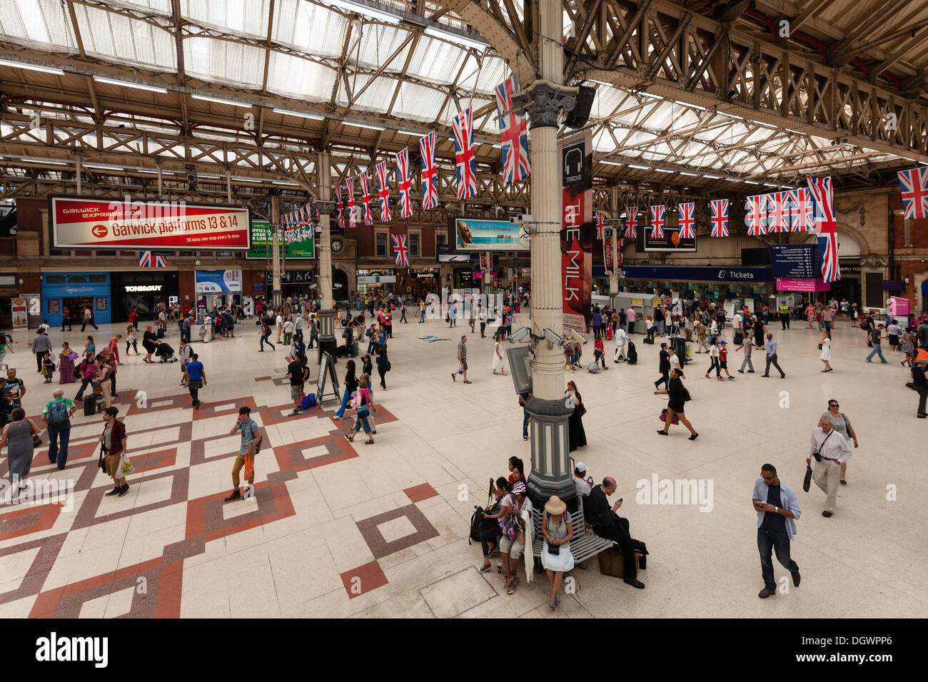 Victoria Station Railway Station, London, England, Vereinigtes Königreich, Europa Stockfoto