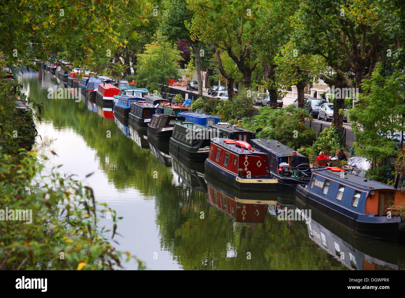 Klein-Venedig am Regents Kanal in London Stockfoto