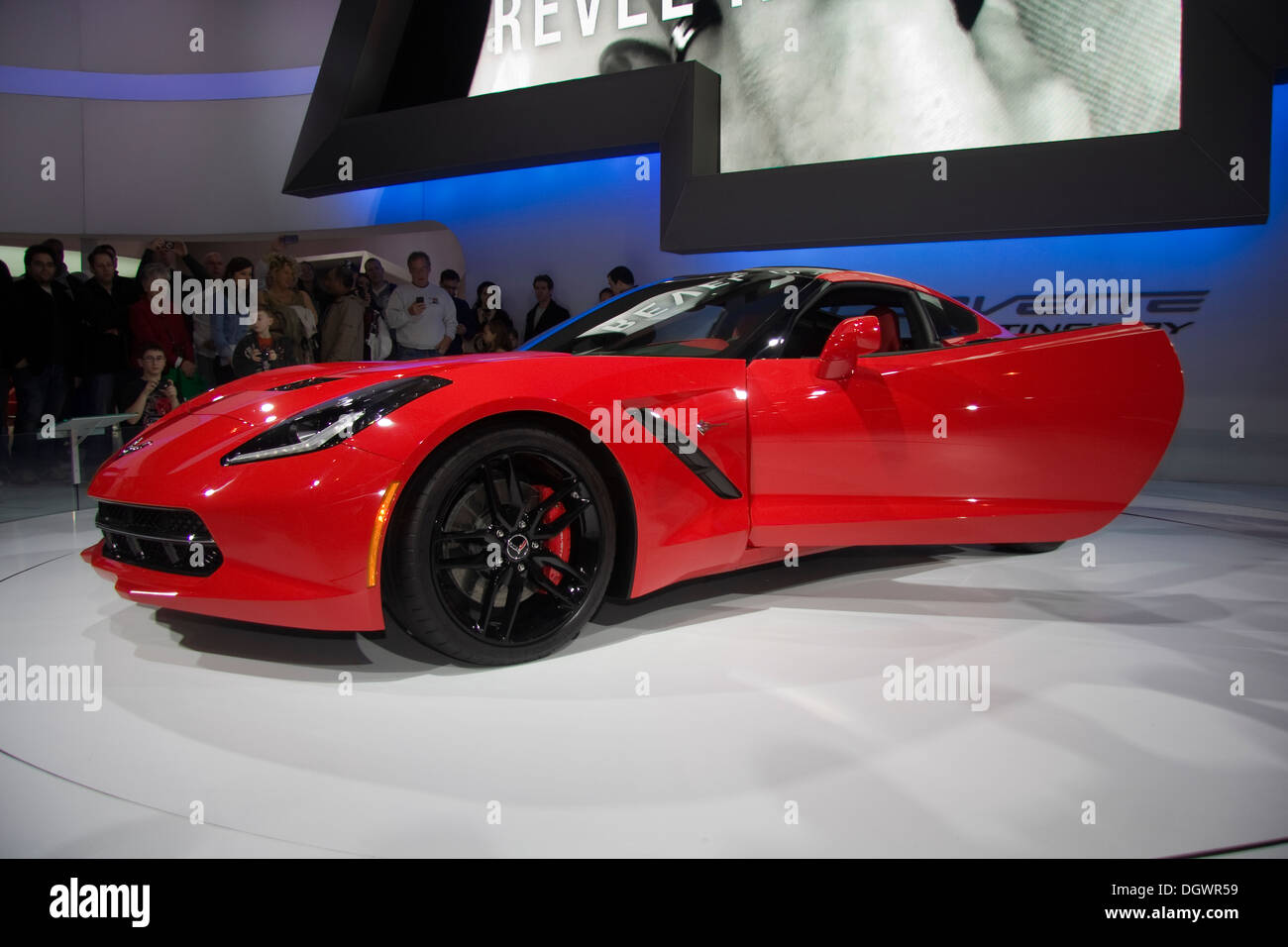 2014 CHEVROLET CORVETTE STINGRAY. Der 2013 Chicago Auto Show. Stockfoto