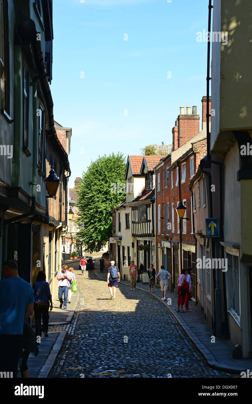 Elm Street, Norwich, Norfolk, England, Vereinigtes Königreich Stockfoto