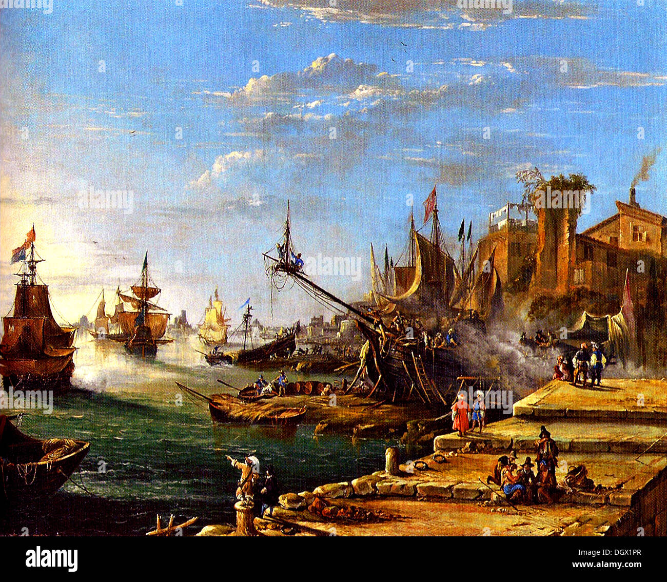 Seehafen - durch Johann Anton Eismann, 1600 Stockfoto