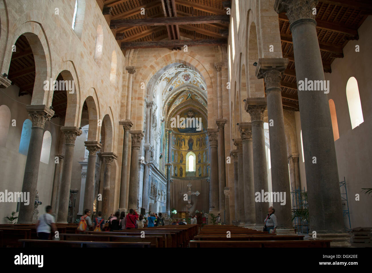 Kathedrale, innen Aussicht, Cefalu, Sizilien, Italien, Europa Stockfoto