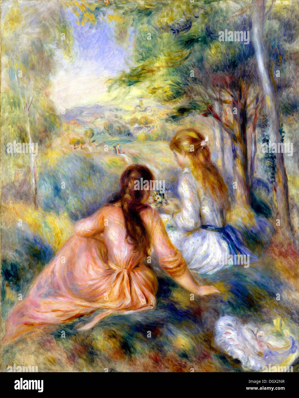 Auf der Wiese - von Pierre-Auguste Renoir, 1888 Stockfoto