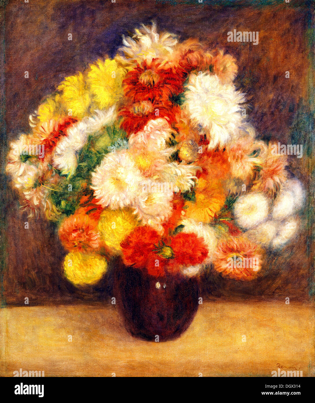 Strauß Chrysanthemen - von Auguste Renoir, 1881 Stockfoto