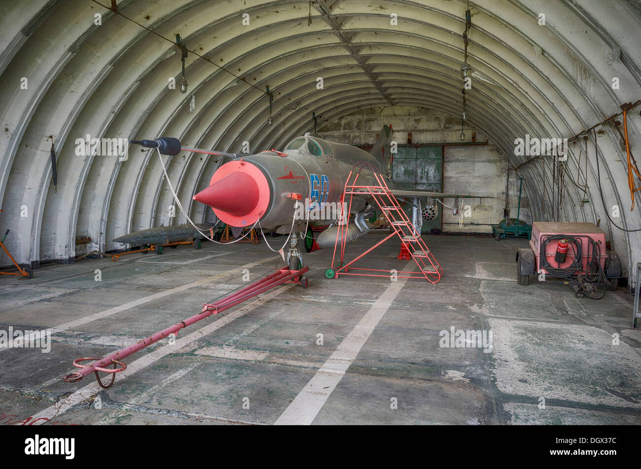 MIG-21 SMT Flugzeuge, eine relativ seltene Version in Deutschland, im Jahr 1993 durch die sowjetischen Luftstreitkräfte während ihren Rückzug zurückgelassen, Stockfoto