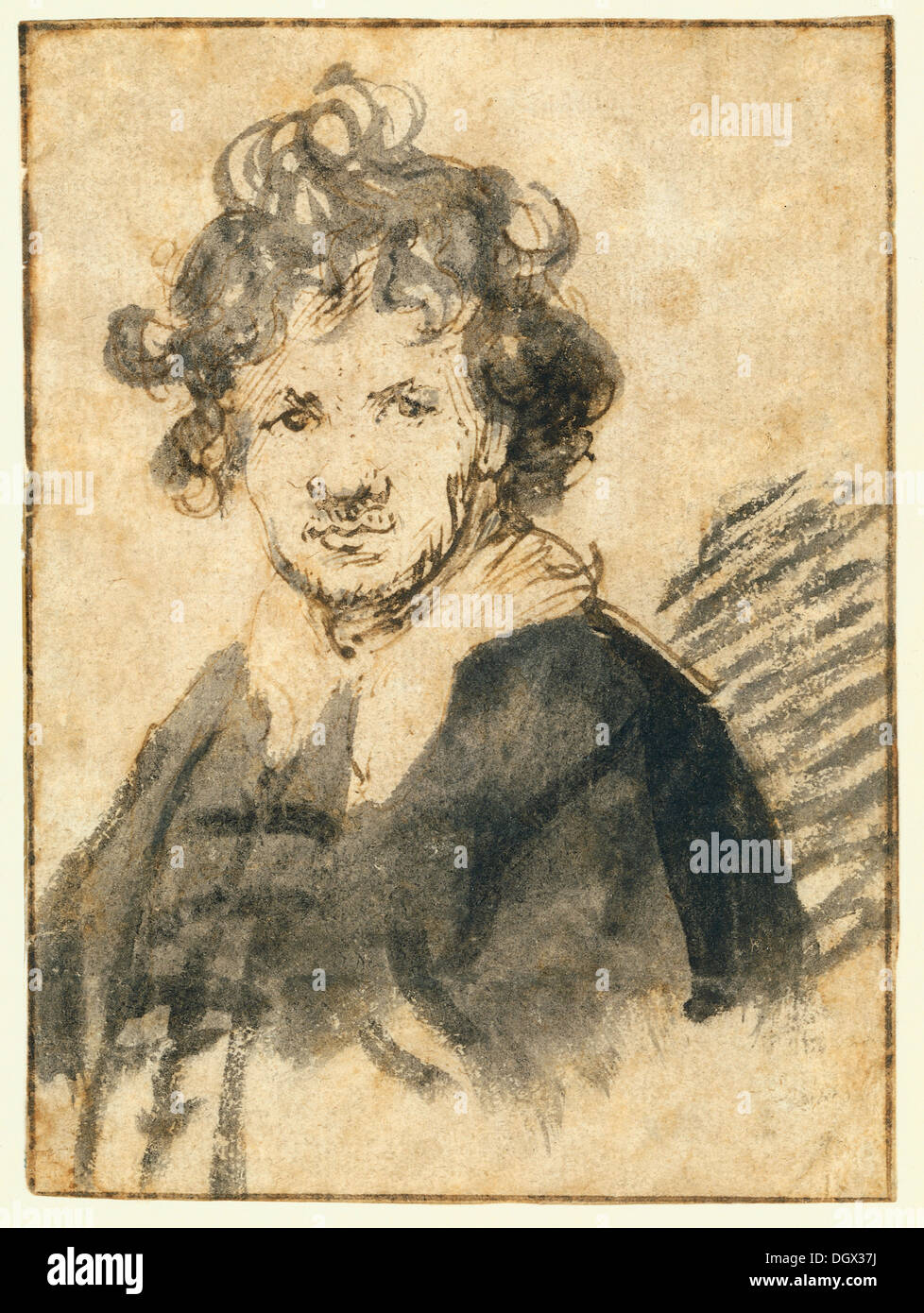 Selbstporträt-von Rembrandt van Rijn, 1629 Stockfoto