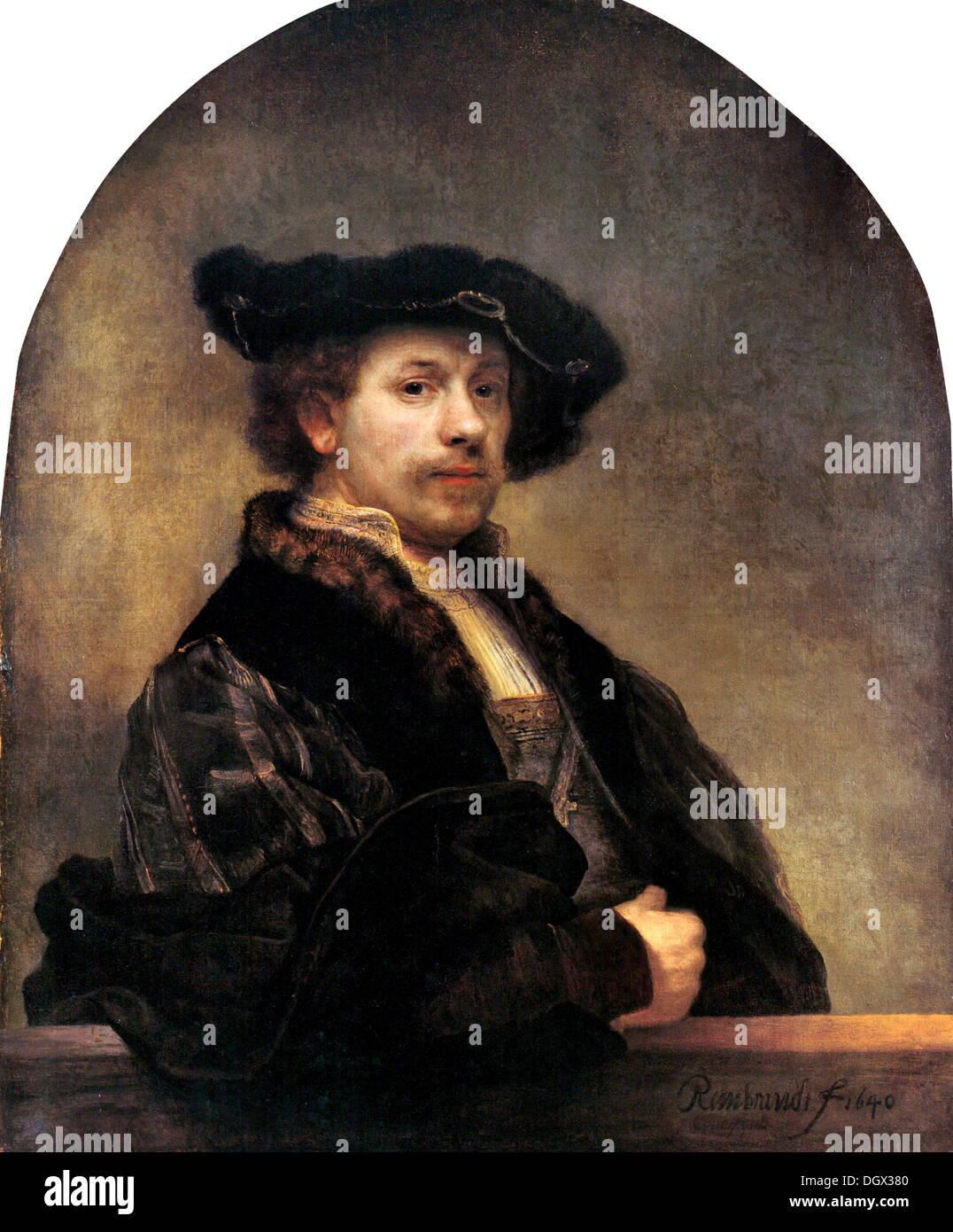 Selbstbildnis im Alter von 34 - von Rembrandt van Rijn, 1640 Stockfoto