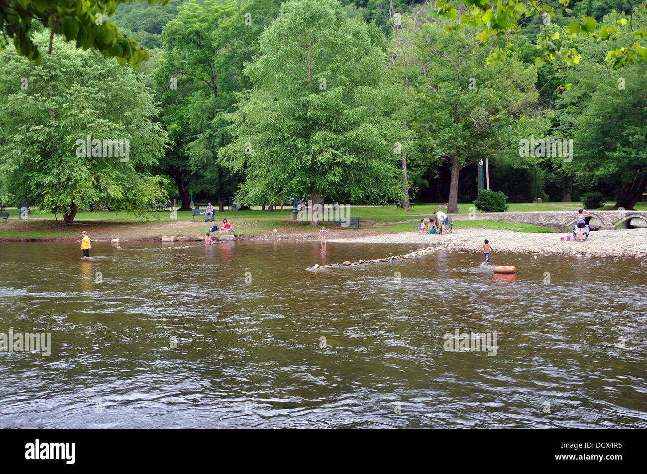 Oconaluftee Islands Park in Cherokee Indian Village, Cherokee, North Carolina, USA Stockfoto