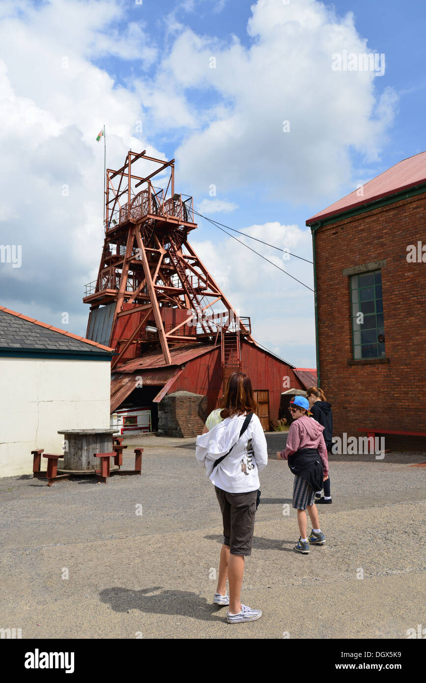 Grubenkopfturm in Big Pit: National Coal Museum, Blaenavon, Torfaen (Tor-faen), Wales (Cymru), Großbritannien Stockfoto