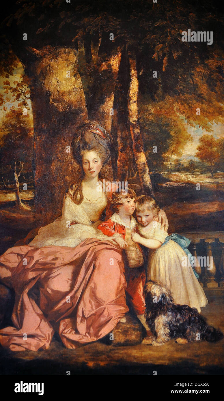 Lady Elizabeth Delmé und ihre Kinder - von Joshua Reynolds, 1779 Stockfoto