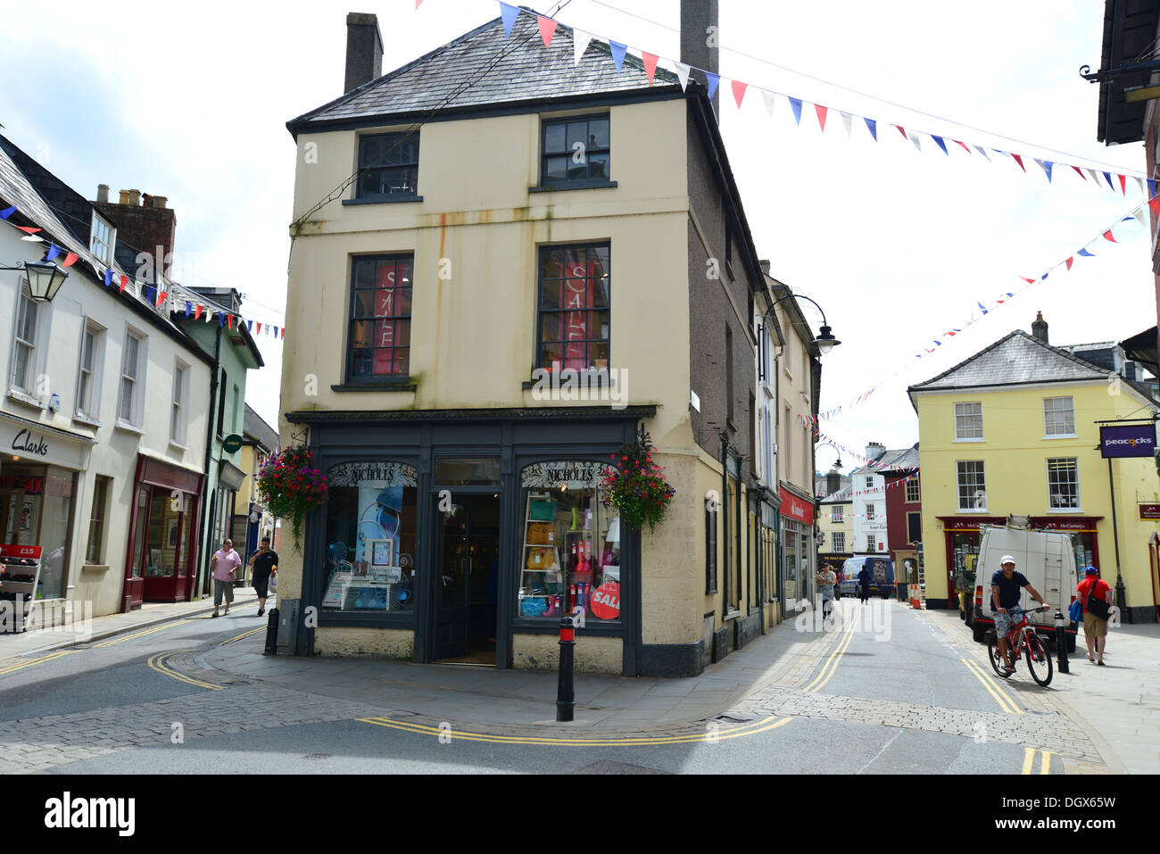 High Street, Brecon, Brecon Beacons National Park, Powys, Wales, Vereinigtes Königreich Stockfoto