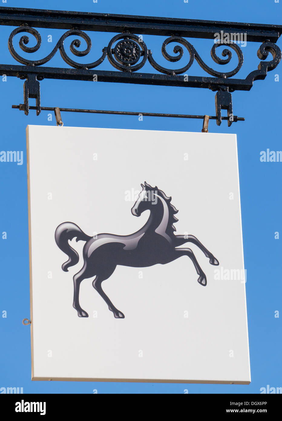 LLoyds bank Zeichen oder schwarzes Pferd Logo Newcastle Nord-Ost England UK Stockfoto
