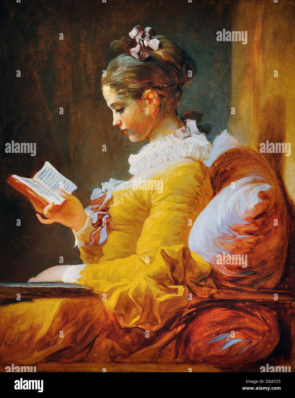 Junges Mädchen Lesen - von Jean-Honoré Fragonard, 1776 Stockfoto