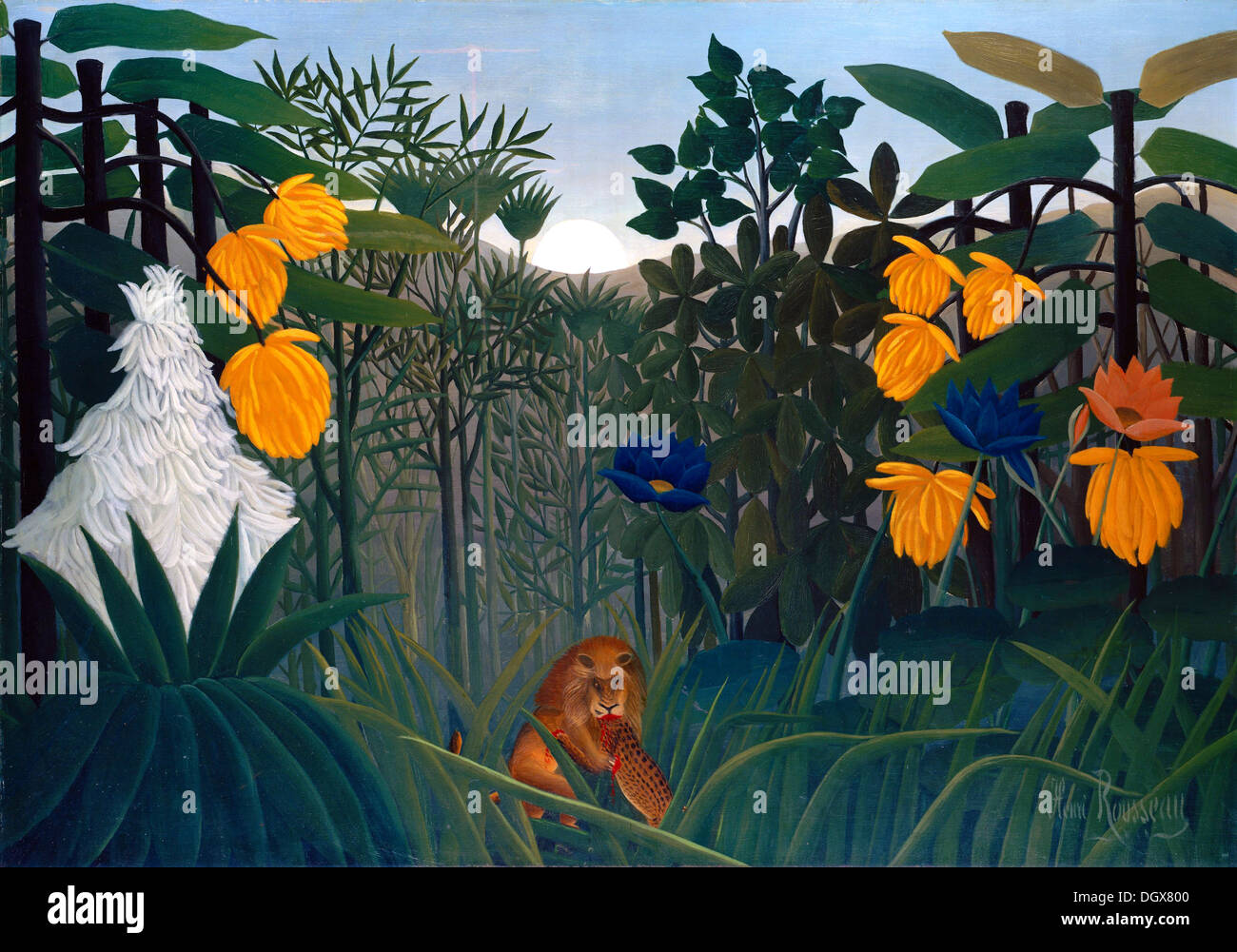 Das Mahl des Löwen - von Henri Rousseau, 1907 Stockfoto