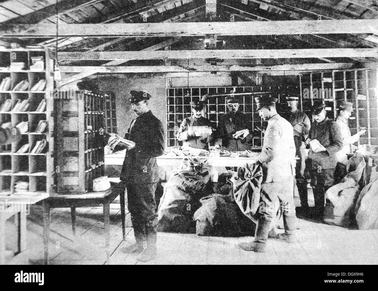 Altes Foto der Deutschen Post an Westfront, WWI, 1918 Stockfoto