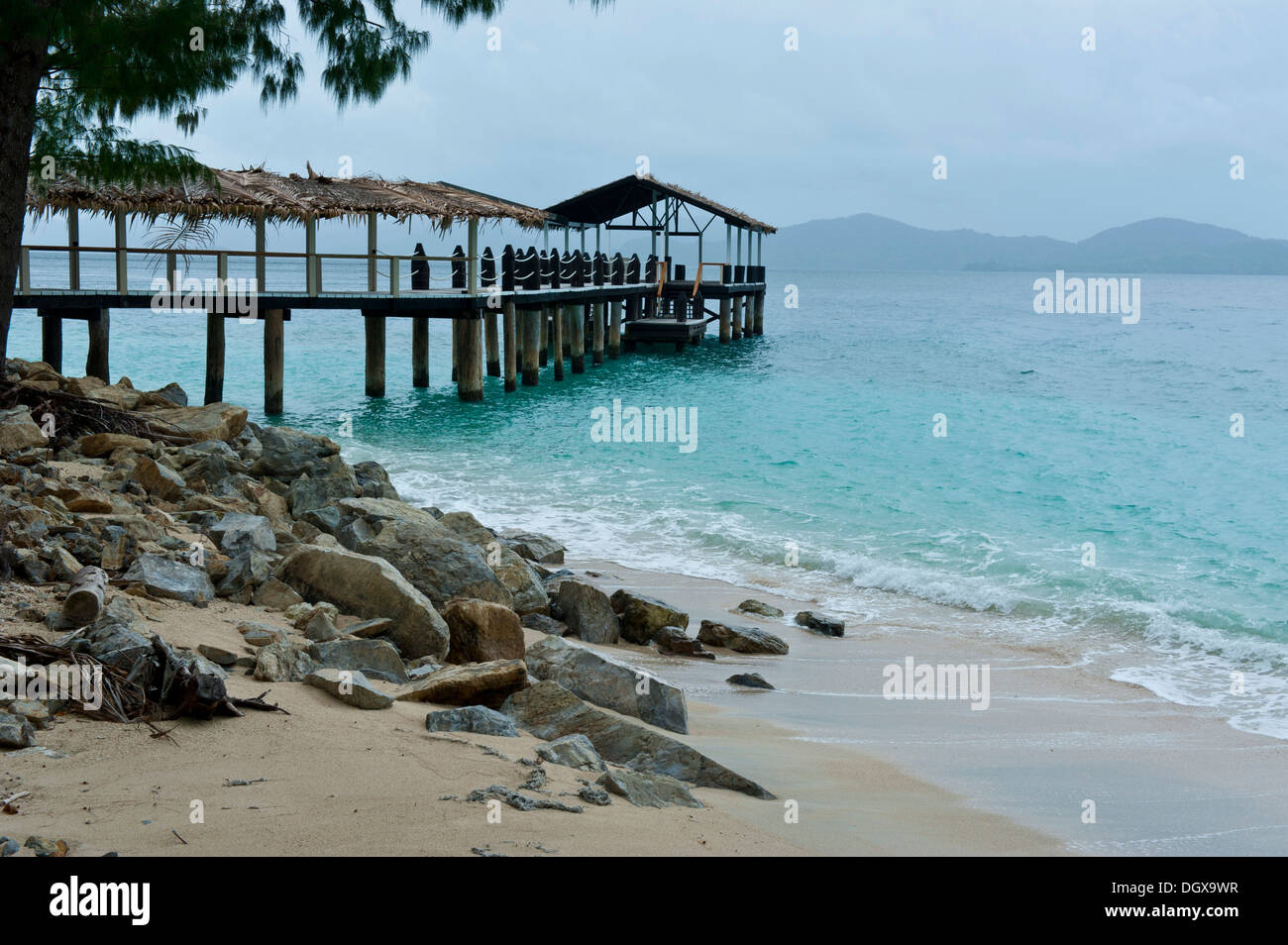 Steg, Alotau, Hochland, Papua-Neu-Guinea Stockfoto
