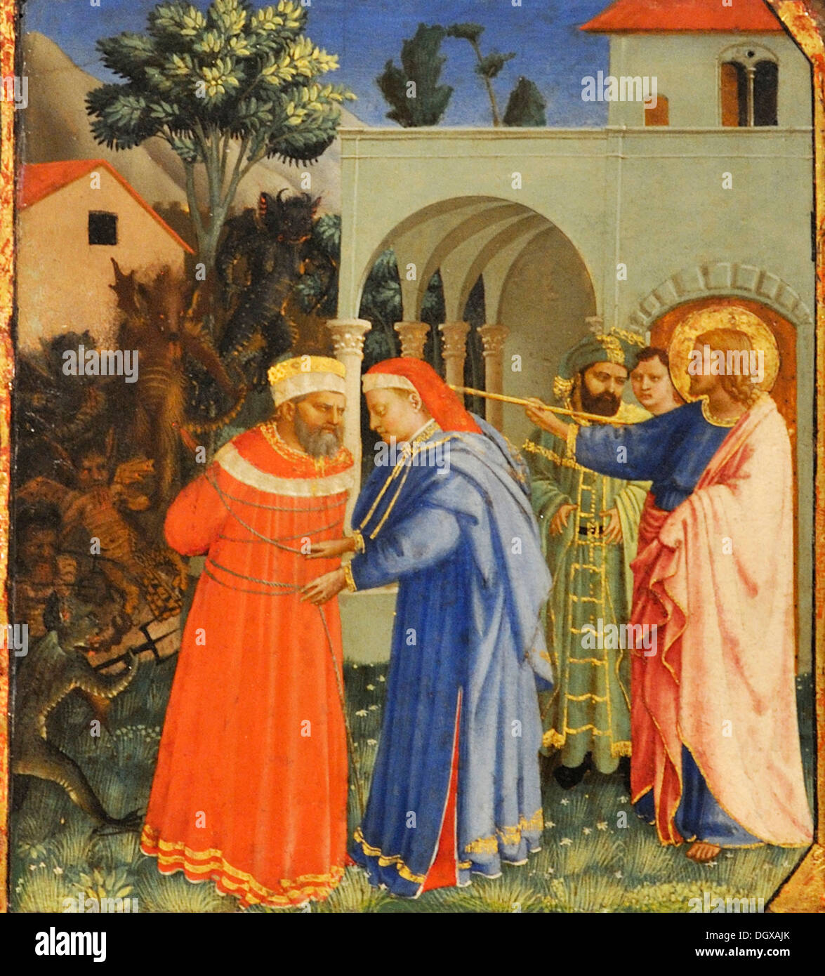 Der Apostel Jakobus der große Zauberer Hermogenes - von Fra Angelico, 1429 zu befreien Stockfoto