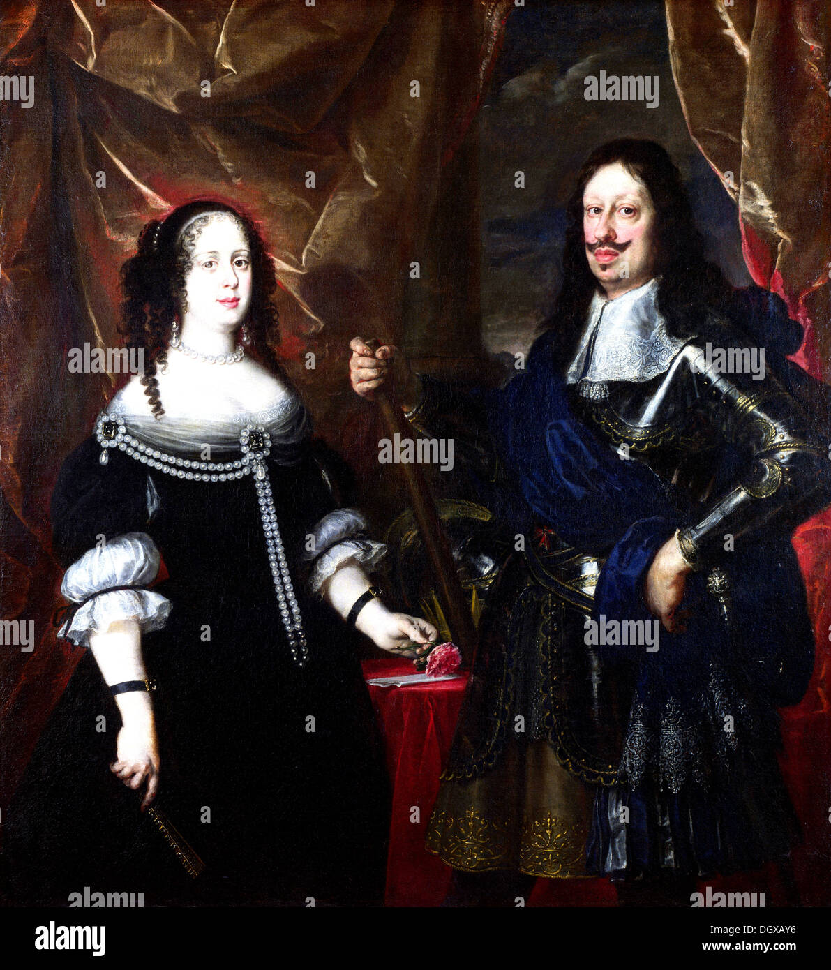 Ferdinando II de' Medici, Großherzog der Toskana und Vittoria della Rovere, seine Mutter - von Justus Sustermans, deportiert Stockfoto