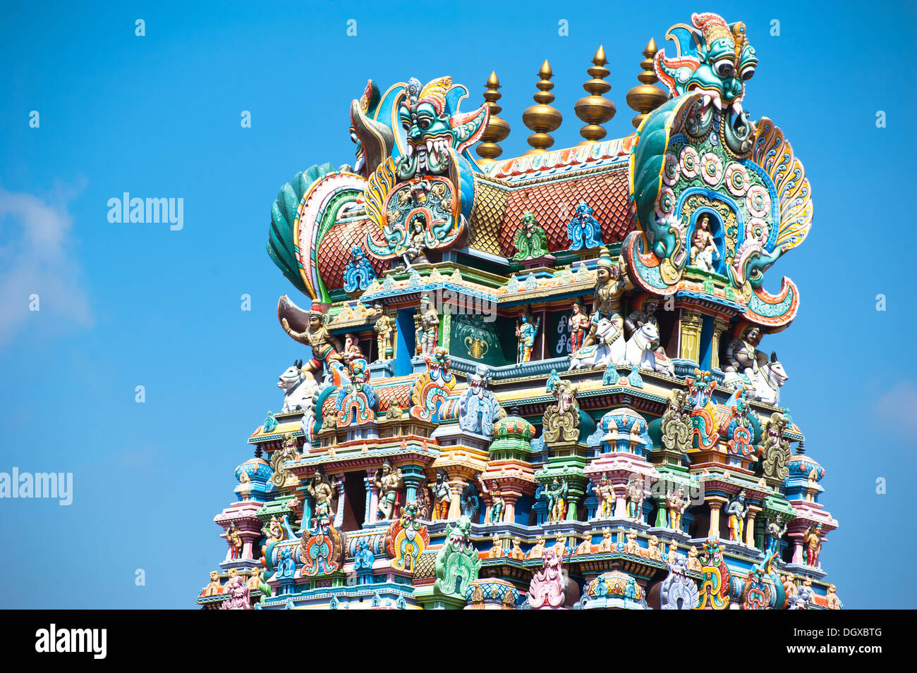 Großer Süden indische Architektur, Meenakshi-Tempel in Madurai. Süd-Indien, Tamil Nadu, Madurai Stockfoto