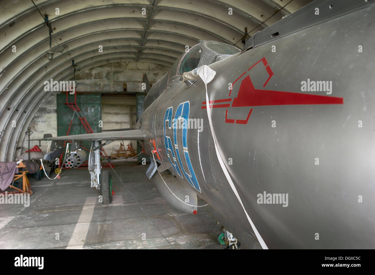 MIG-21 SMT Flugzeuge, eine relativ seltene Version in Deutschland, im Jahr 1993 durch die sowjetischen Luftstreitkräfte während ihren Rückzug zurückgelassen, Stockfoto