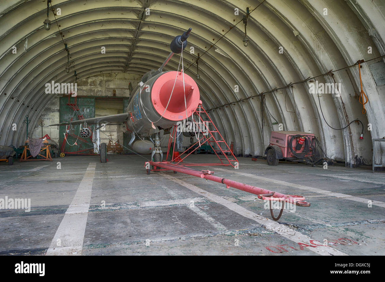 MIG-21 SMT Flugzeuge, eine relativ seltene Version in Deutschland, im Jahr 1993 durch die sowjetischen Luftstreitkräfte während ihren Rückzug zurückgelassen, Stockfoto