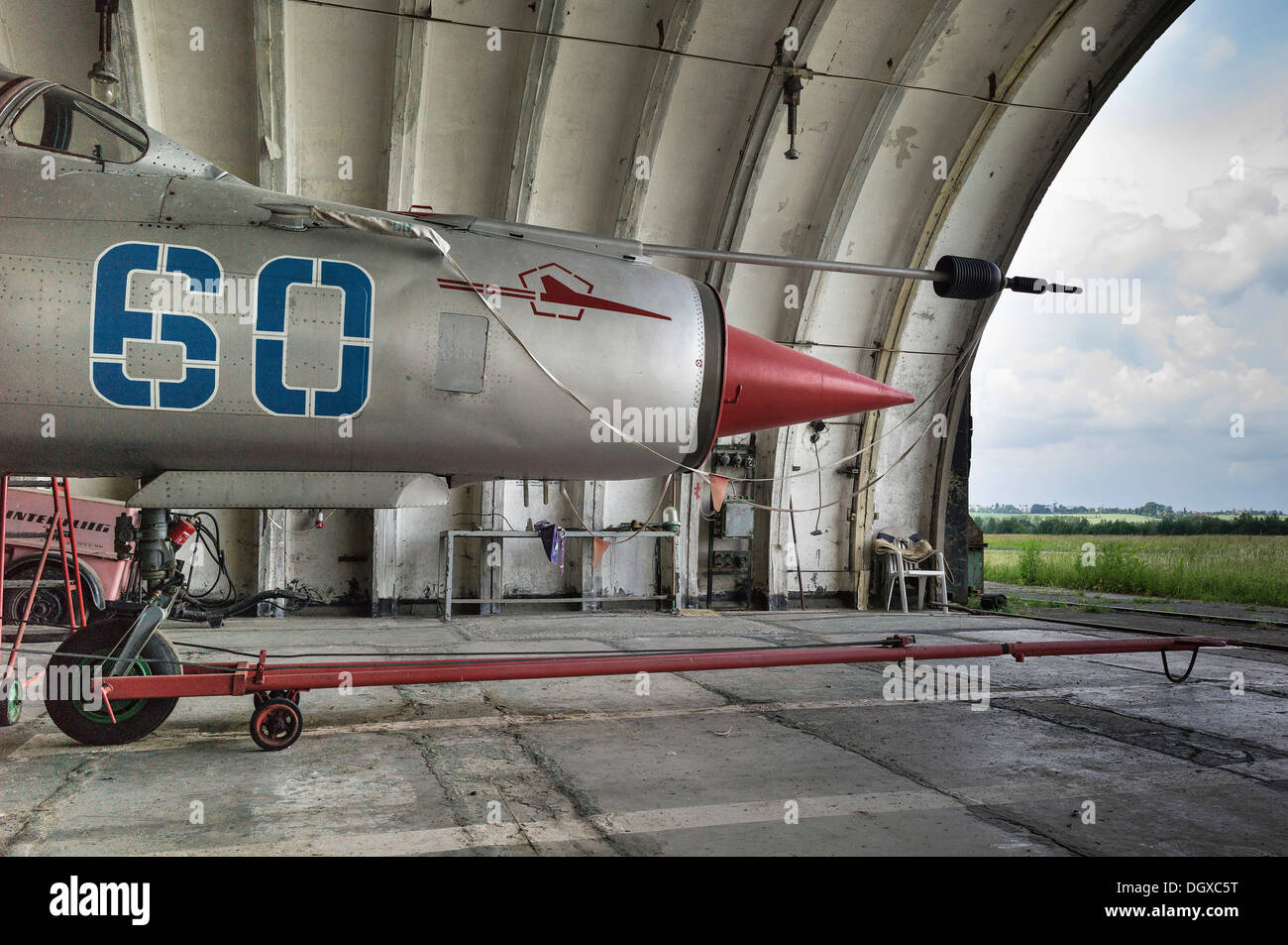 MIG-21 SMT Flugzeuge, eine relativ seltene Version in Deutschland, im Jahr 1993 durch die sowjetischen Luftstreitkräfte während ihren Rückzug zurückgelassen, Stockfoto