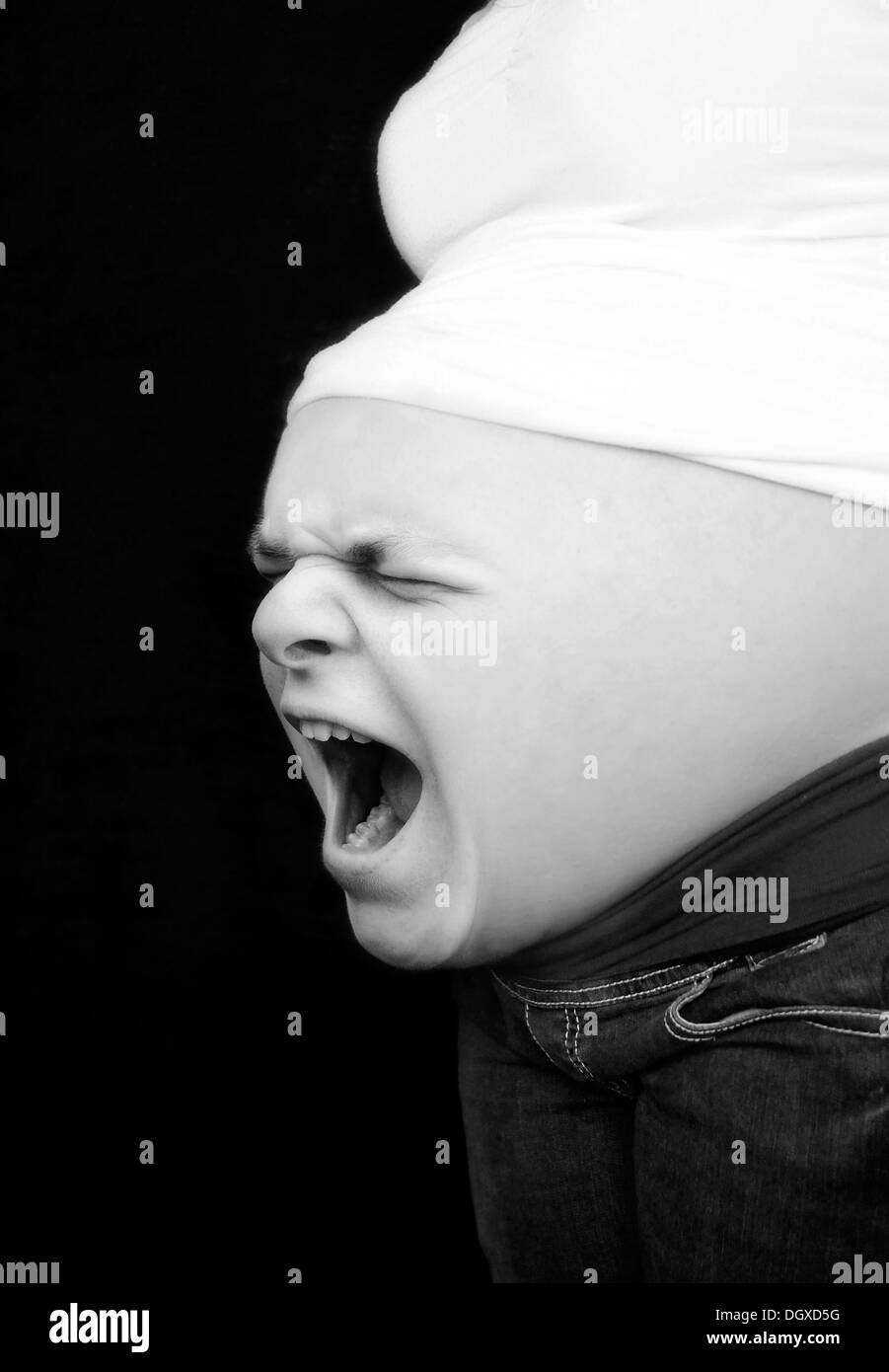 Schwangeren Bauch schreien, komponieren Stockfoto