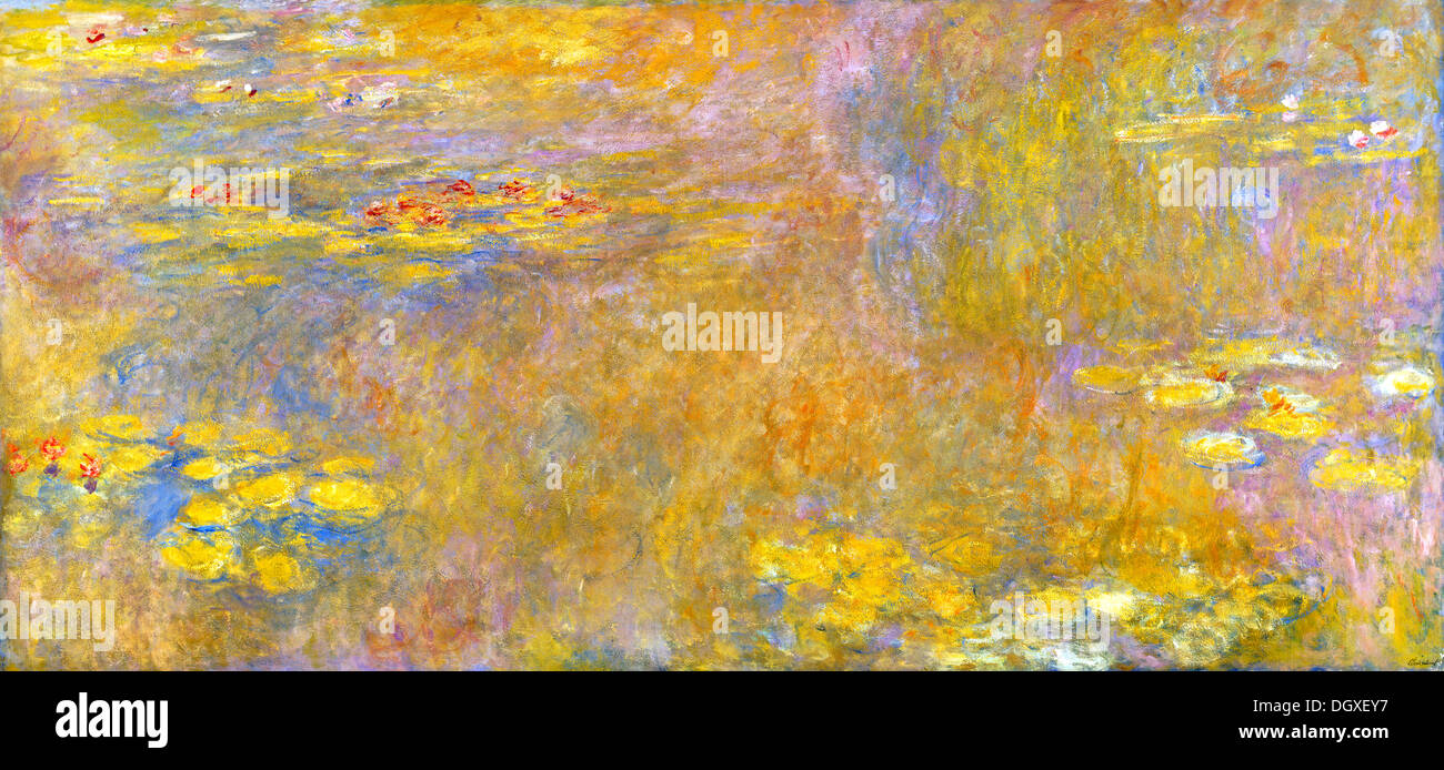 Meer Rosen (gelbe Nirvana) Seerosen - von Claude Monet, 1920 Stockfoto