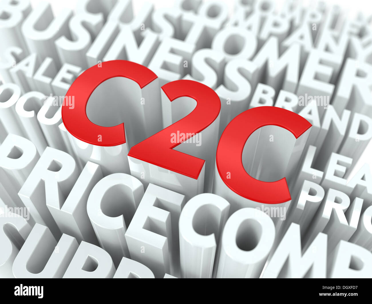 C2C. Das Wordcloud-Konzept. Stockfoto