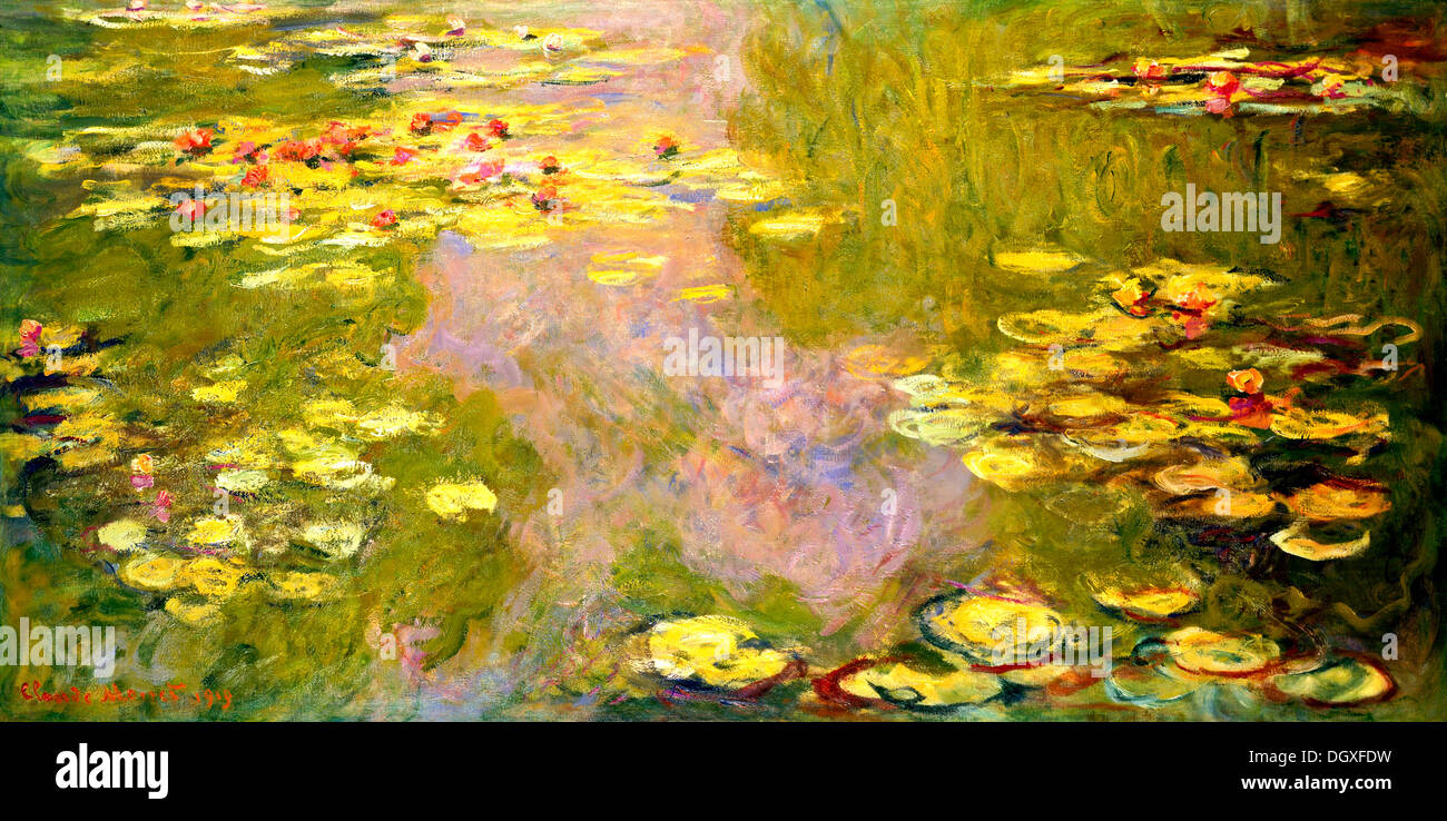 Seerosen - von Claude Monet, 1919 Stockfoto